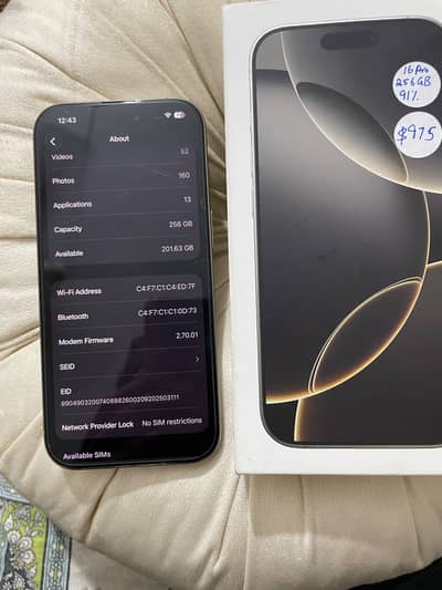 iphone 16 pro 256gb fu