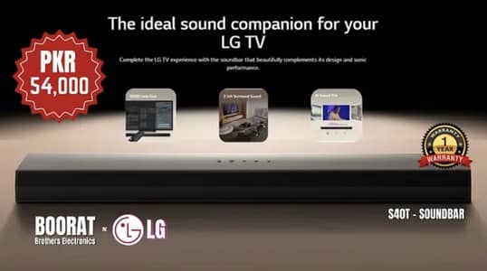 LG S40T 2.1 Channel Wireless Subwoofer Soundbar TV with Dolby Audio