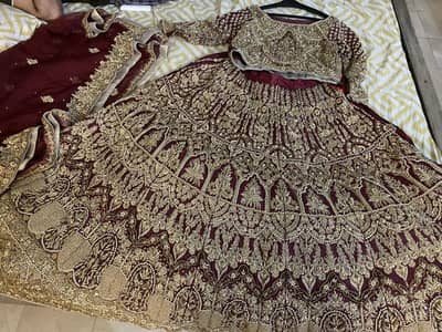 Full embroidered Luxury silk maroon lehanga
