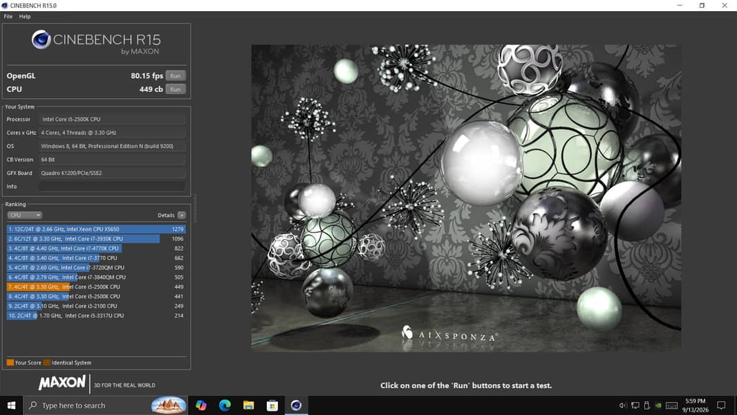 Core i5 2500k  Desktop ONLY without GPU 7