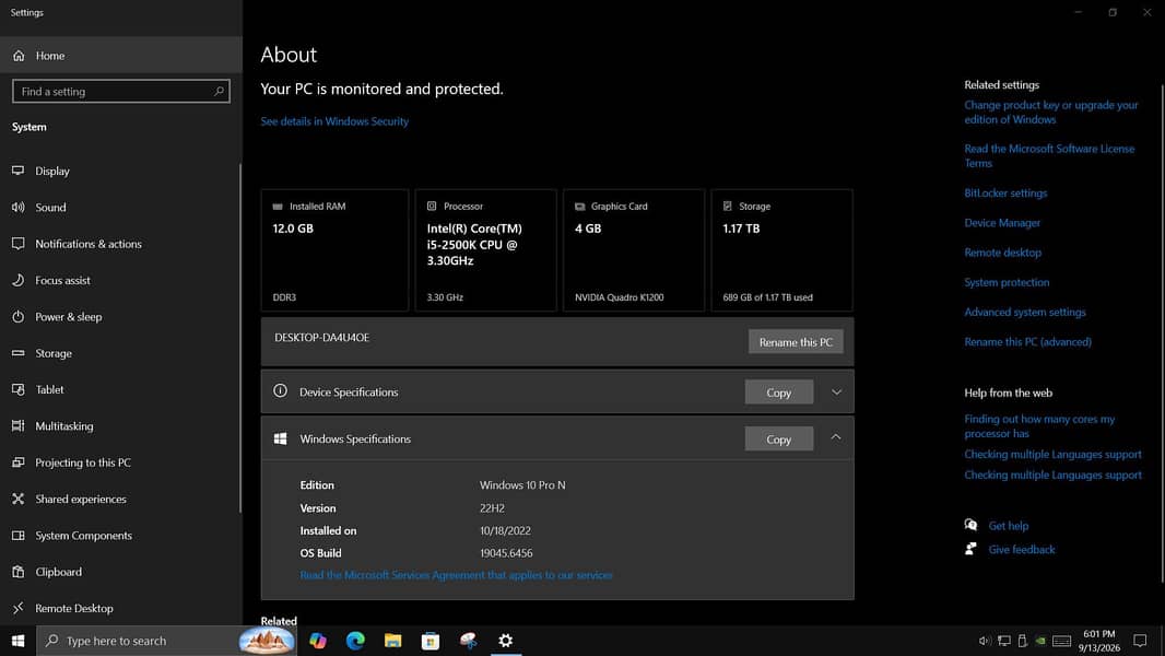 Core i5 2500k  Desktop ONLY without GPU 9