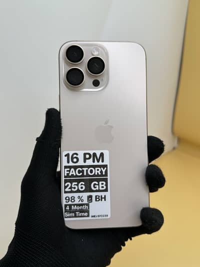 Apple iPhone 16 Pro Max 4 Months Sim Time Factory unlock 256 GB 98% BH