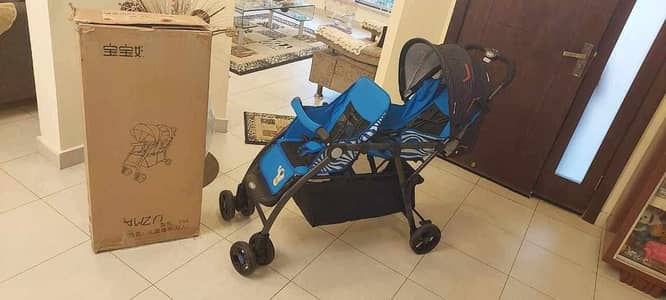 Baby twin double stroller pram tinnies branded