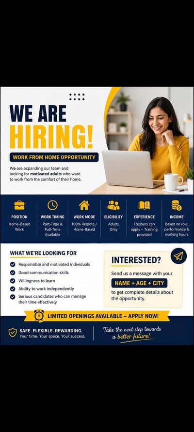 we are hiring males and fames for online and office works