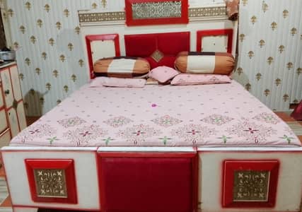 Urgent sale. . . king size bed, 2 side table, divider, dressing table, al