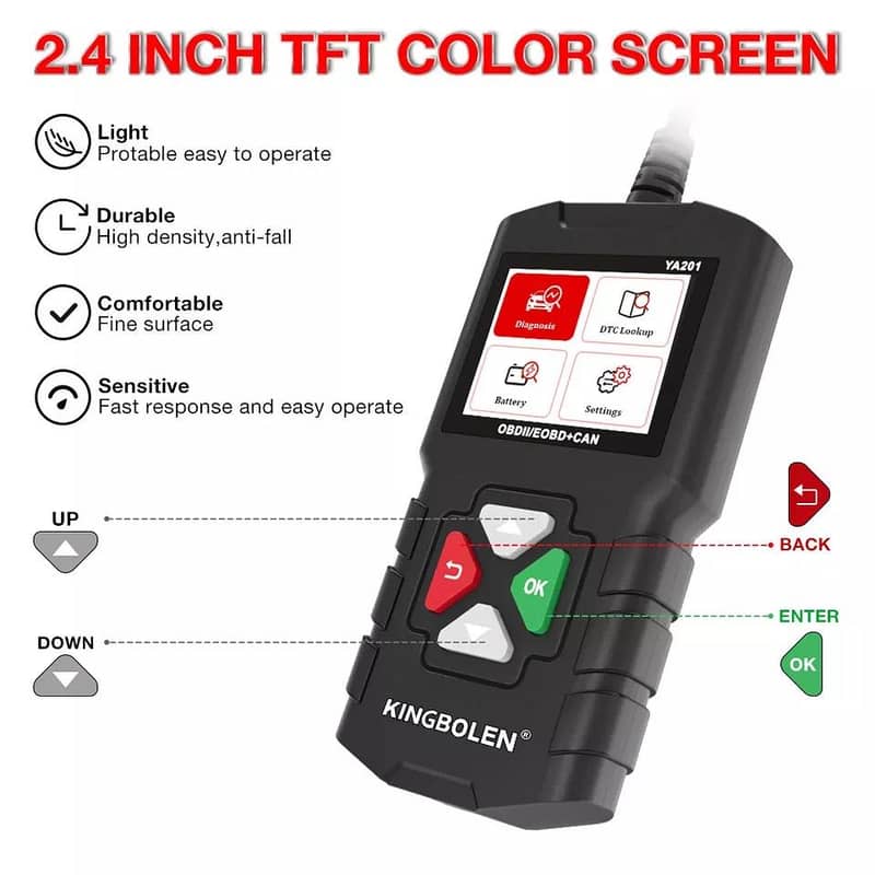 Kingbolan Ediag YA201 OBD2 AUTO CODE READER ENGINE Car Scanner EOBD 1