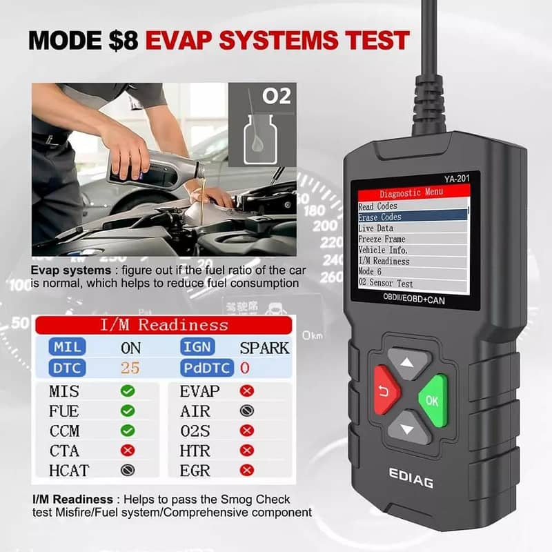 Kingbolan Ediag YA201 OBD2 AUTO CODE READER ENGINE Car Scanner EOBD 3
