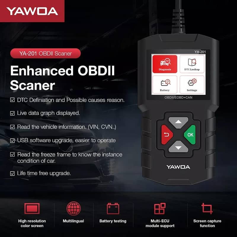 Kingbolan Ediag YA201 OBD2 AUTO CODE READER ENGINE Car Scanner EOBD 6