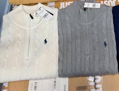 premium polo quarter zip sweater