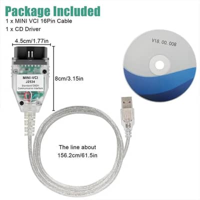 MINI VCI J2534 For Toyota Techstream V18.00. 008 With Car Diagnostic