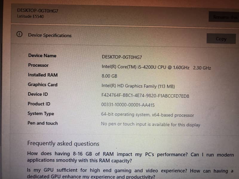 Dell latitude e5540 1