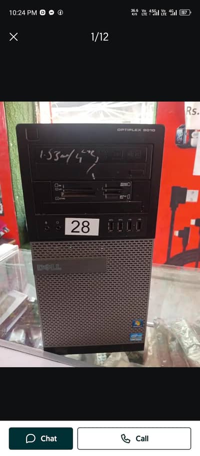Dell Tower PC i5 3gen 4GB RAM+128SSD