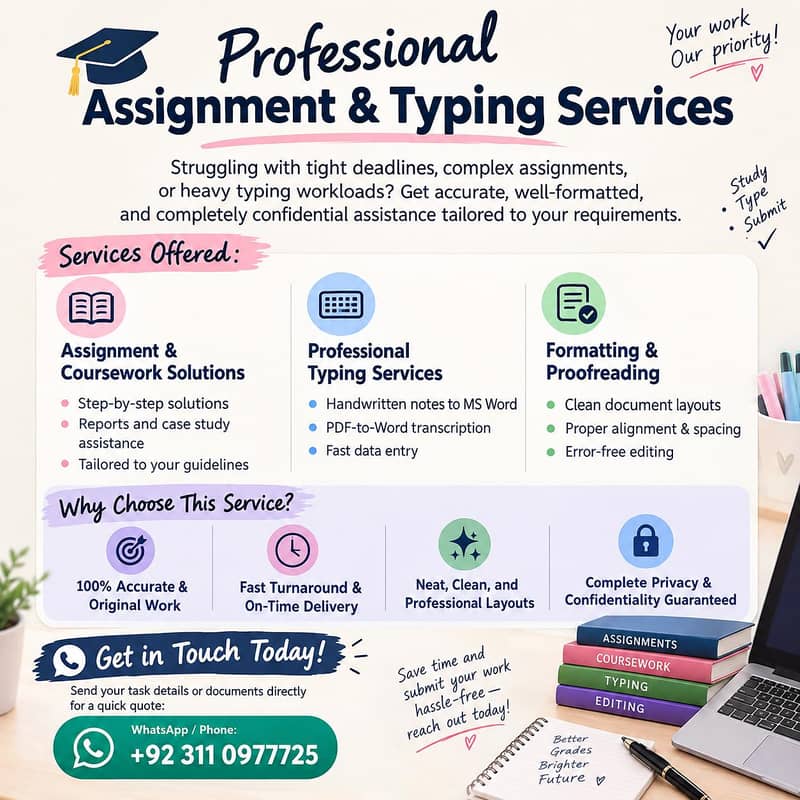 Data Entry, Typing Services And Typed Assignment Services 0