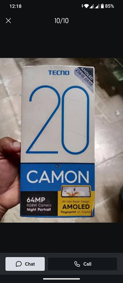Tecno camon 20 8+8/256gb Al okay with box Charger