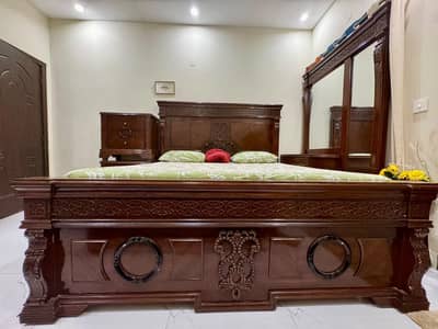 wooden bed set sheeshom