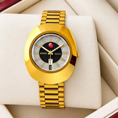 Luxury RADO Golden Watch For Men - Premium Quality - Free Delivery