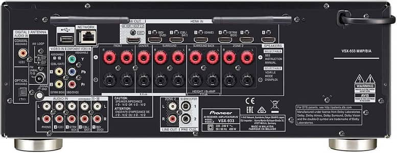 pioneer amplifier vsx 933 Dolby Atmos 4k 7.2