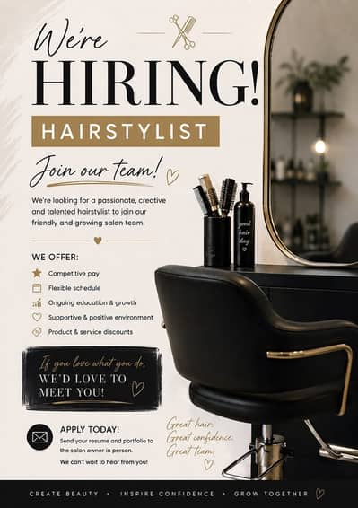 Salon worker needed all round and every body is wellcome only female