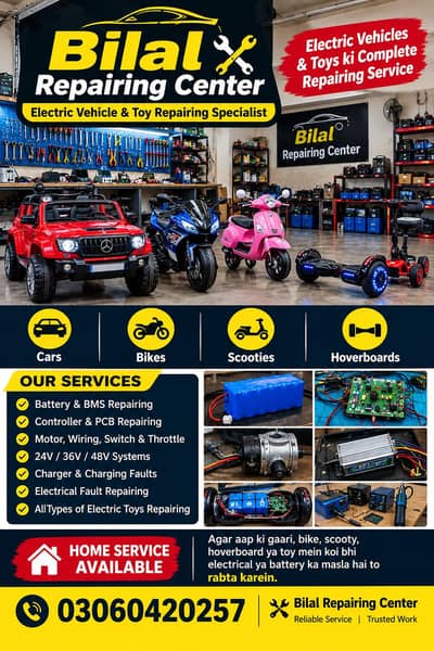 Battery operated Car bike repairing shop Home Service available