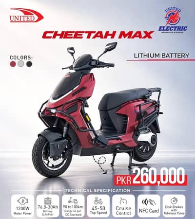 United Cheetah Max 2026 Model - Electric Scooties