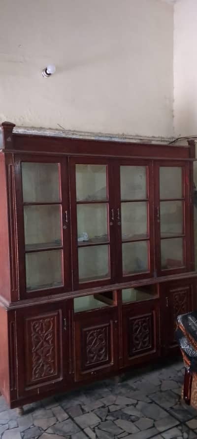 Large crockery cabinet with glass door and drawer -excellent condition
