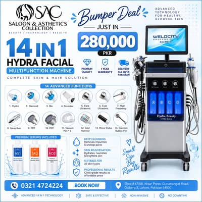 Hydra Facial Machines import from China and Korea we deal all towers