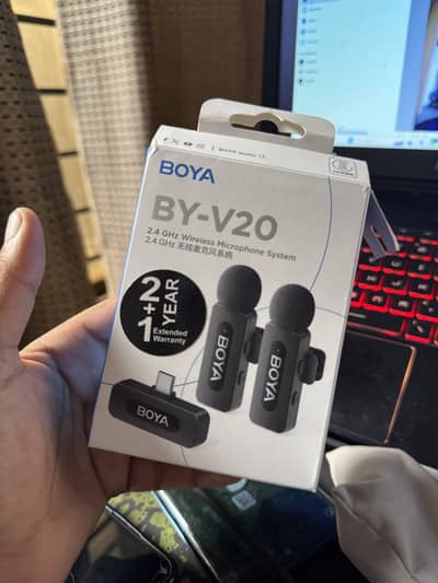 BOYA BY-V20 Wireless Mic Dual Type C With Box Warranty Card & bill