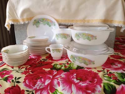Brand New Vintage Fire-King Milk Glass Dinner Set (Original Packing)