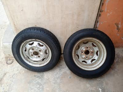 13 k 2 tyres or stepney for cultus margalla khyber charade