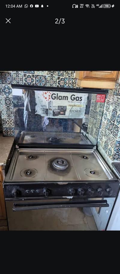 GLAM GAS 5 burner stove with oven.