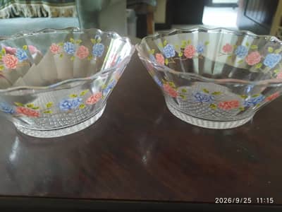 rose printed glass bowls