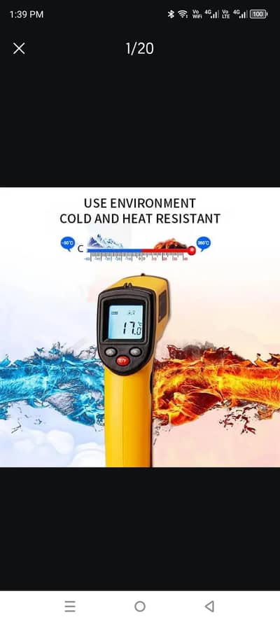 -50°C~380°C Digital thermometer Infrared  Non-contact