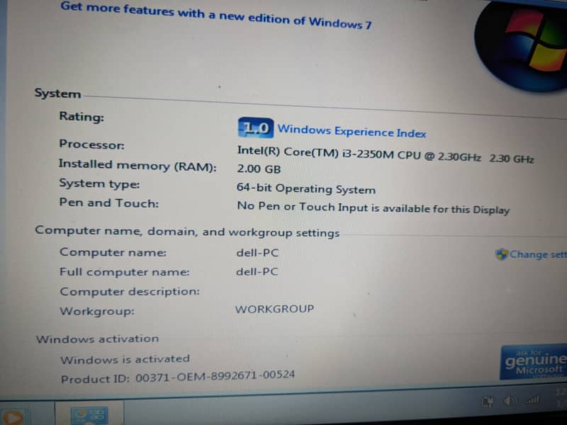 Dell i3 2 generation 2