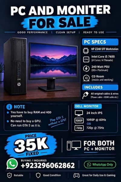 COMPUTER'S CPU & MONITOR