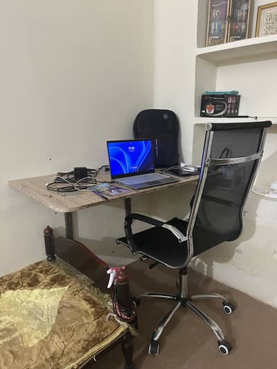 Complete wall Setup For laptop  and chair
