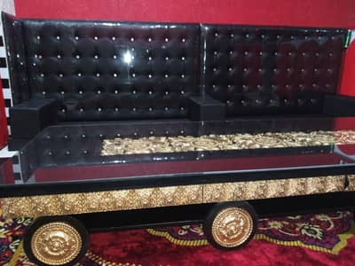 Luxury Customized Sofa Bench | Black & Golden Designer Sofa