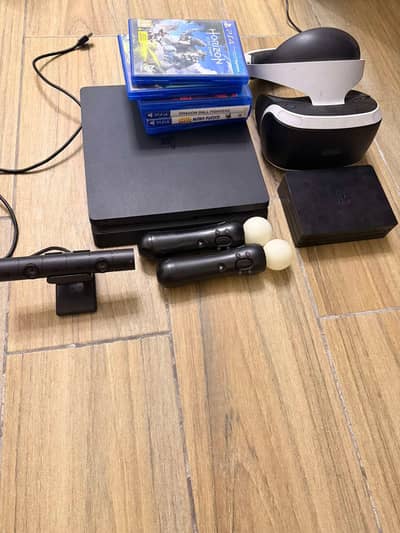 Sony PlayStation 4 Slim Bundle with Complete PSVR Kit & 5 Games