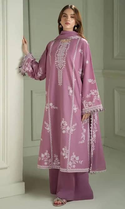 3 Pcs Women's unstitched Sequins embroideryed