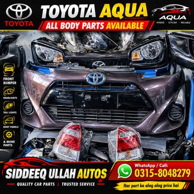 Toyota Aqua 2015 Front Bumper & Exterior Body Parts Available