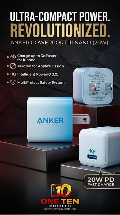 Anker 20W Fast Charger — 100% Original | Apple Certified