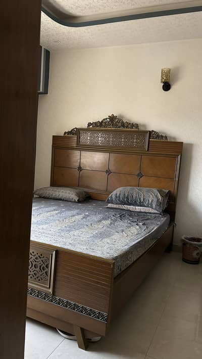 Complete Wooden Bed Set with Mattress, Wardrobe & Dressing Table⁠