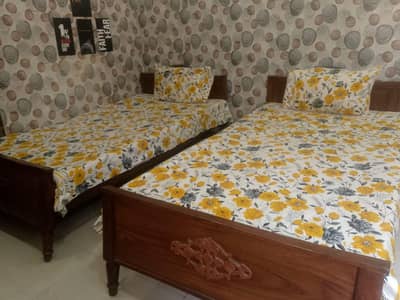 2 single beds pure wood