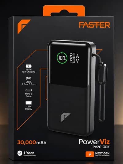 Faster PowerViz 30000 MAH Power Bank