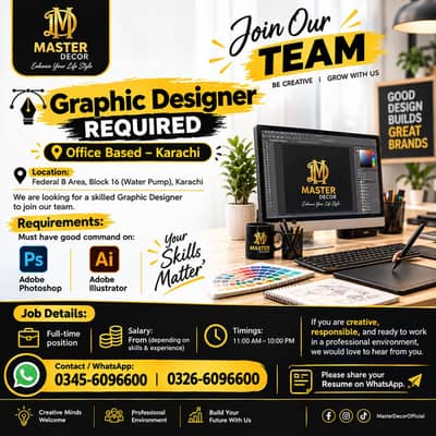  Graphic Designer Required (Office Based) – Karachi