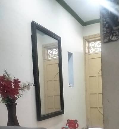 full wall wooden mirror