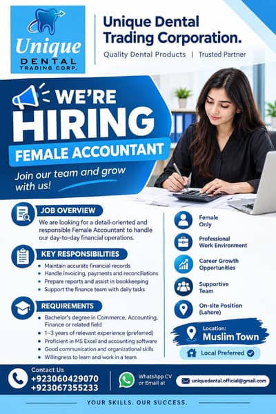 Female accountant required