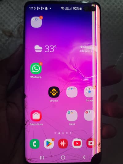 Samsung Mobile S10 Plus pannel issue single sim work 8/128gb