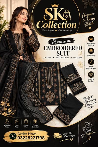 black unstitched 3 piece lawn suit with bamber dubatta