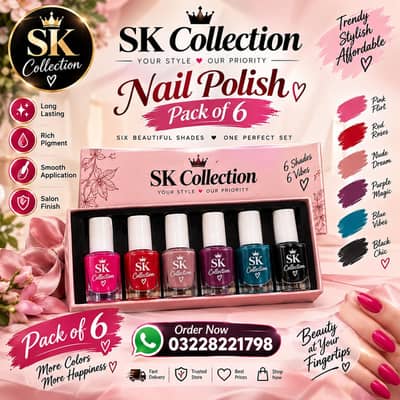 Full Huda beauty Peel Off Nail polish, pack of 6