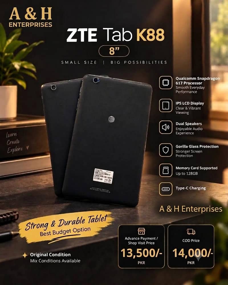 ZTA K88 ANDROID TABLET 0
